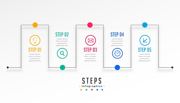 Free Vector five step infographic milestone map laouyt for business success