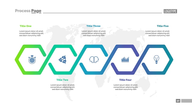 Five steps workflow process chart template. Business data visualization.