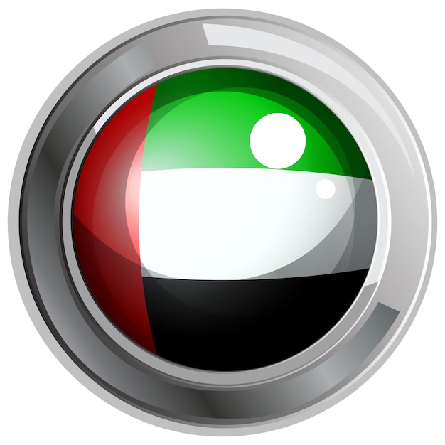 Free vector flag of arab emirates in round metal frame