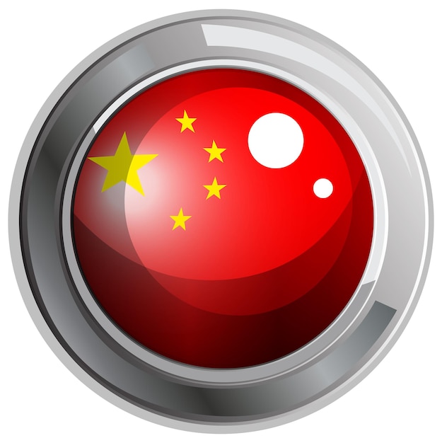 Flag of China in round frame