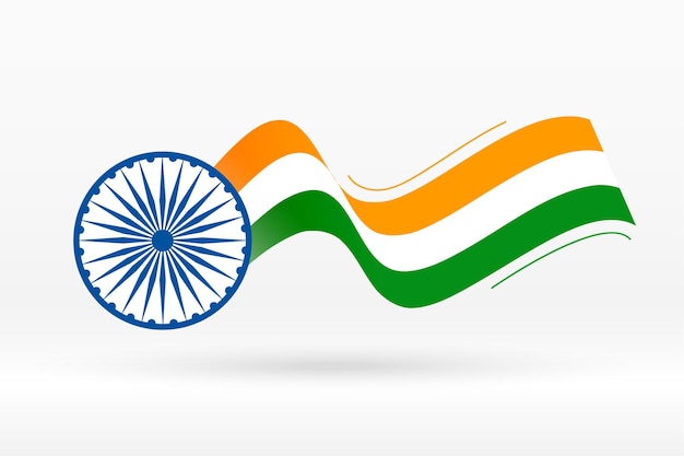 Free Vector flag of india in creative wave style