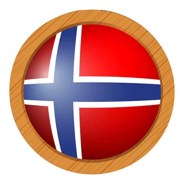 Flag of Norway in round icon