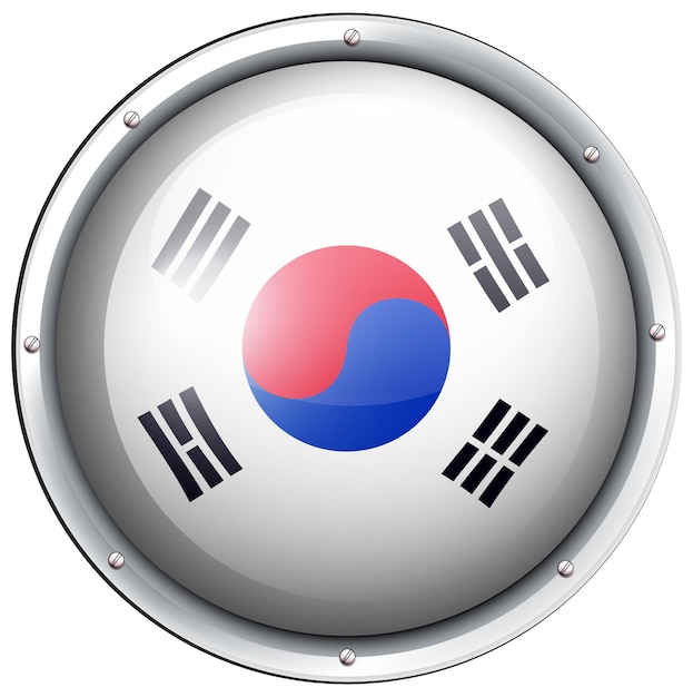 Flag of South Korea in round frame