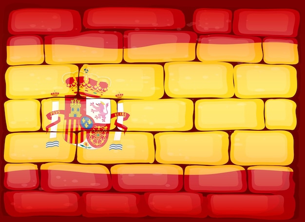 Free Vector flag of spain painted on the wall