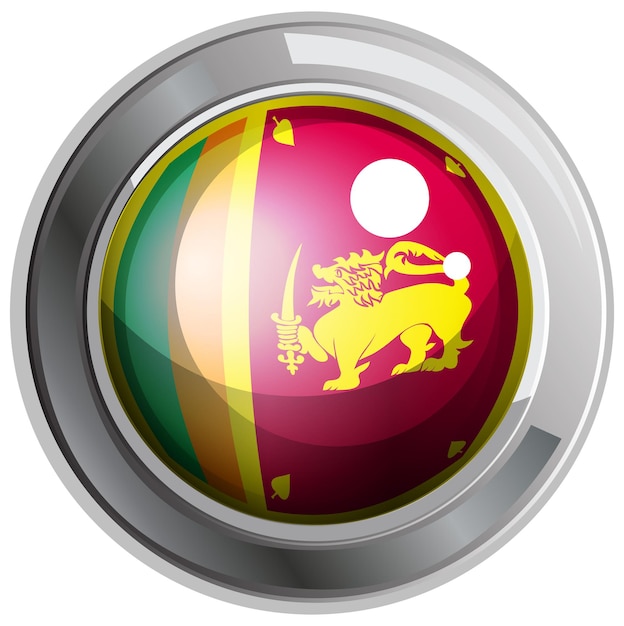 Free Vector flag of srilanka on round badge