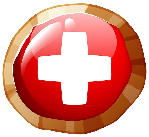 Free vector flag of switzerland on round frame