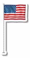 Free vector flag of united states of america with pole isolated