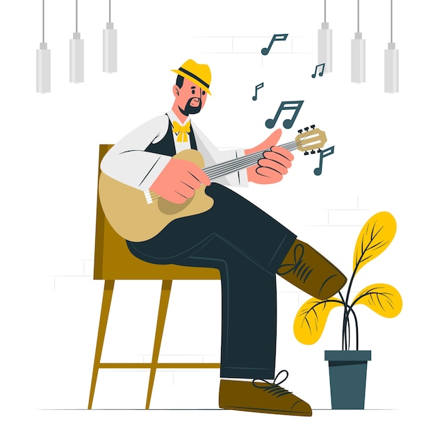 Free Vector flamenco guitar player concept illustration