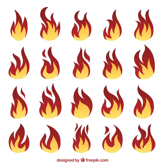 Free vector flames of different shapes