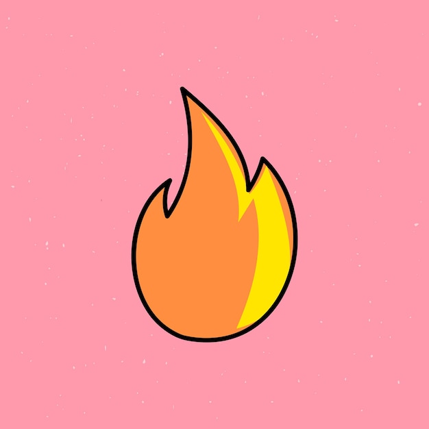 Free Vector flaming fire illustrated on a pink background vector