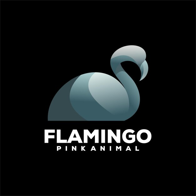 Flamingo gradient design logo illustrations