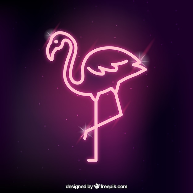 Flamingo neon with pink light