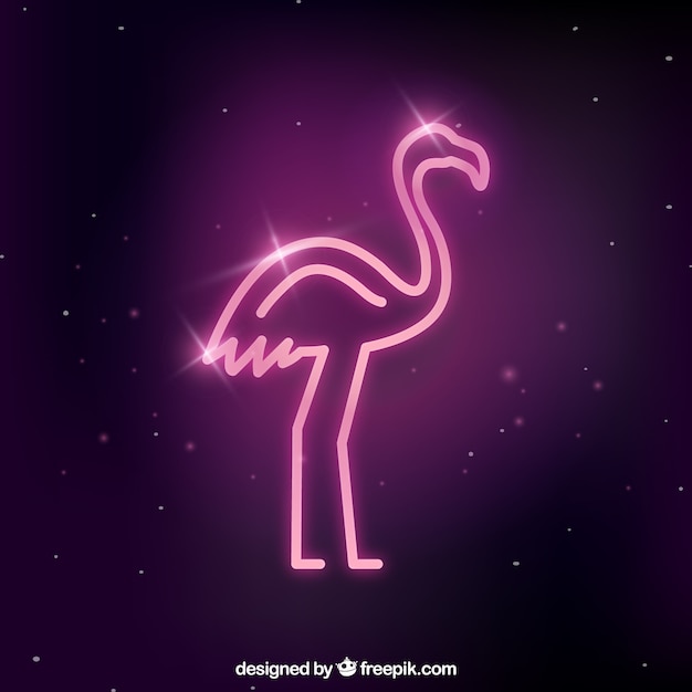 Free Vector flamingo neon with pink light