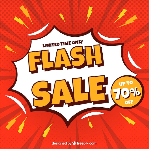 Flash sale background in comic style