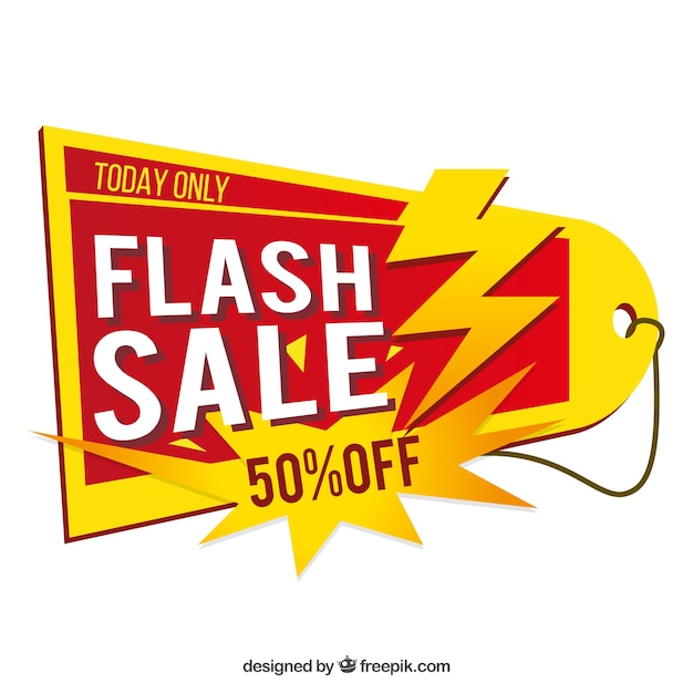 Flash sale background in flat style