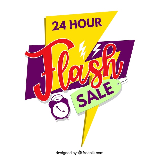 Flash sale background in flat style