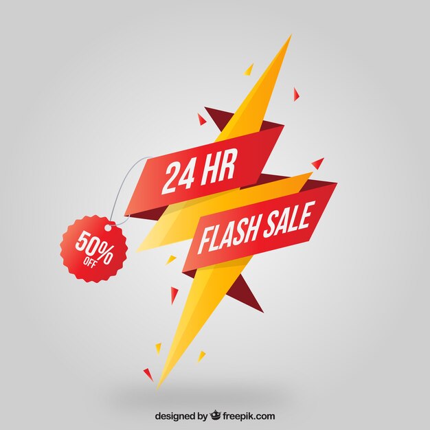 Flash sale background in flat style