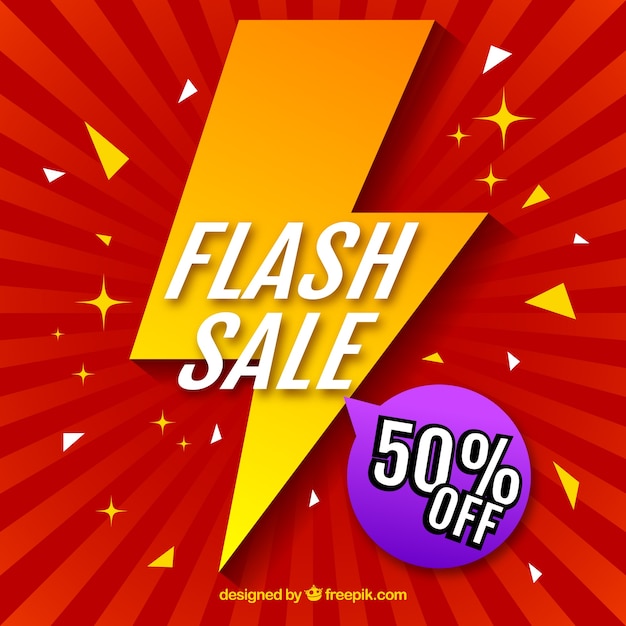 Flash sale background in flat style