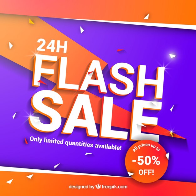 Flash sale background in flat style