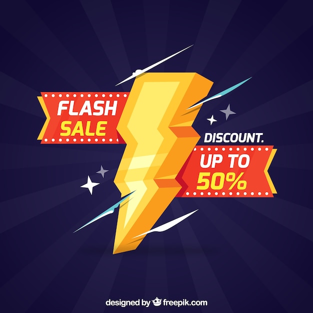 Flash sale background in flat style