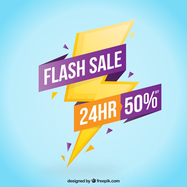 Flash sale background in flat style