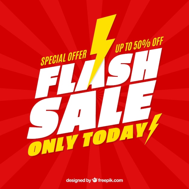 Flash sale background in flat style