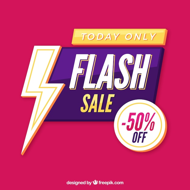 Flash sale background in flat style