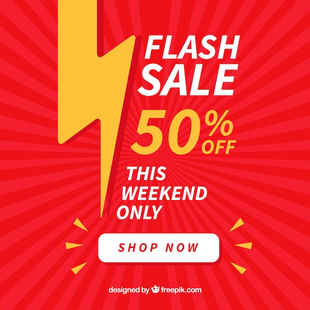 Flash sale background in flat style