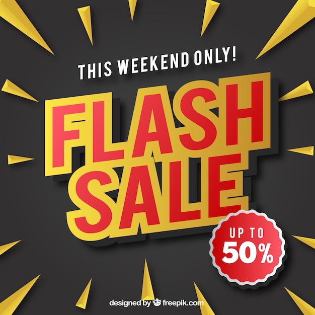 Flash sale background in flat style