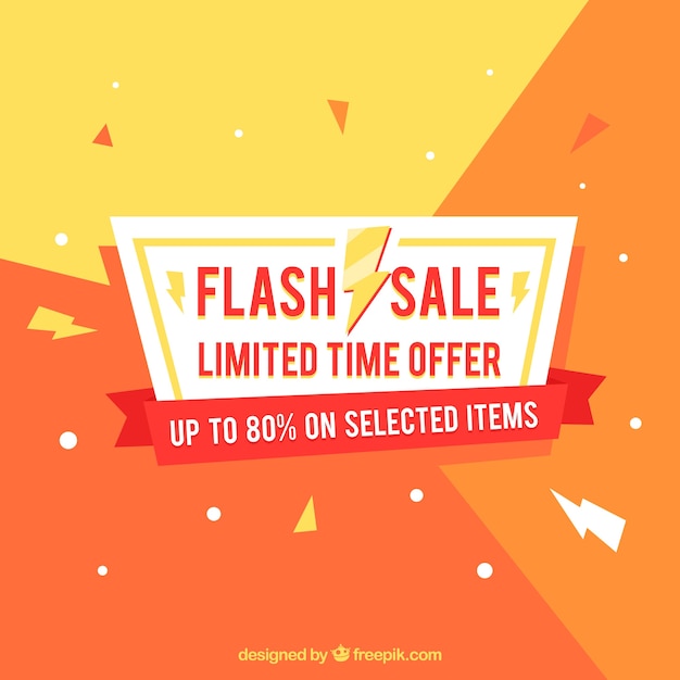 Flash sale background in flat style