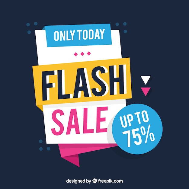 Flash sale background in flat style