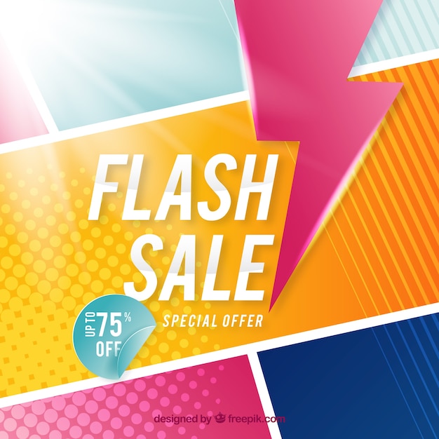 Flash sale background in flat style