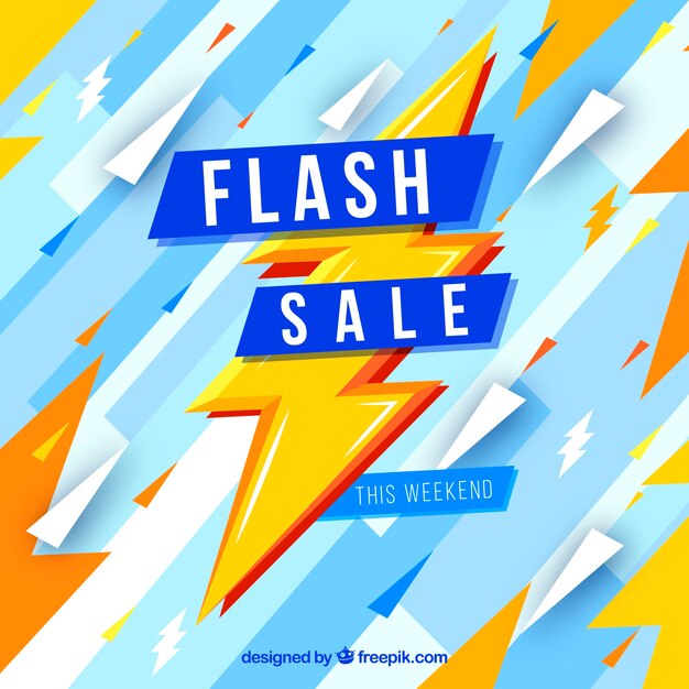 Flash sale background in flat style