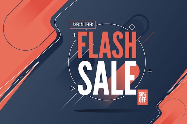 Flash sale banner template design for web or social media