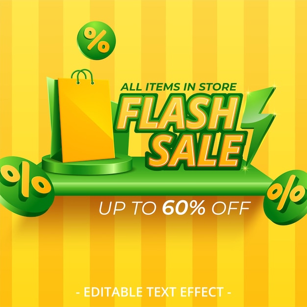 Flash sale bright banner design template