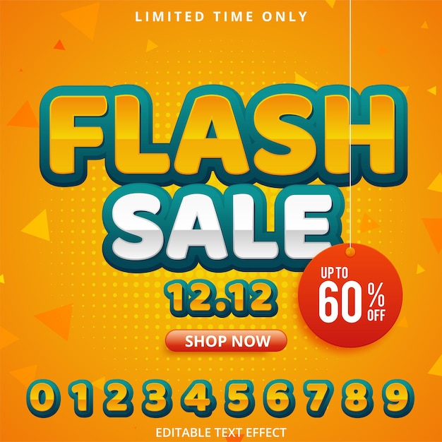 Free Vector flash sale discount banner template promotion