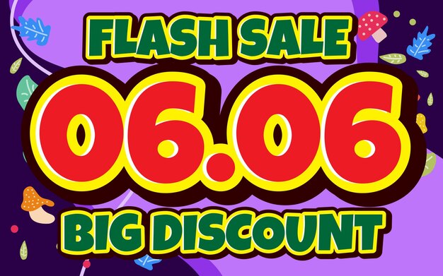 Flash sale Number banner text effect