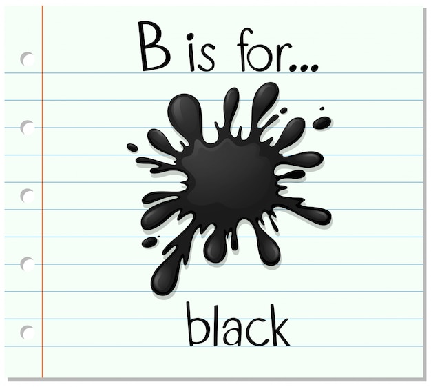 Free vector flashcard letter b is for black