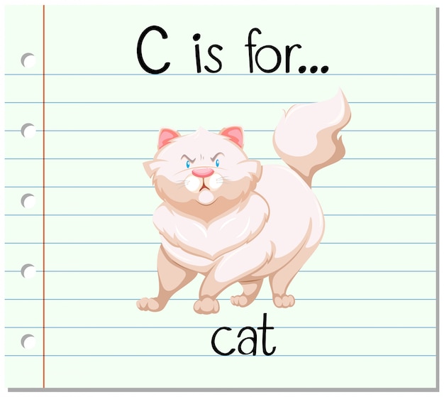 Free Vector flashcard letter c is for cat