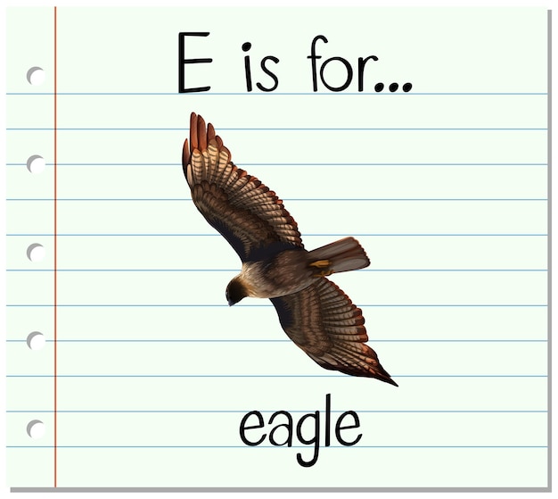 Free Vector flashcard letter e is for eagle