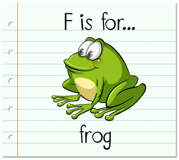 Free vector flashcard letter f is for frog