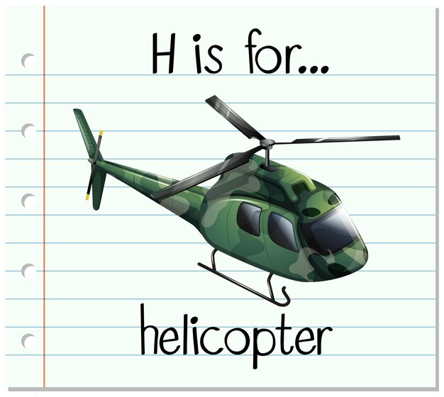 Flashcard letter H is for helicopter