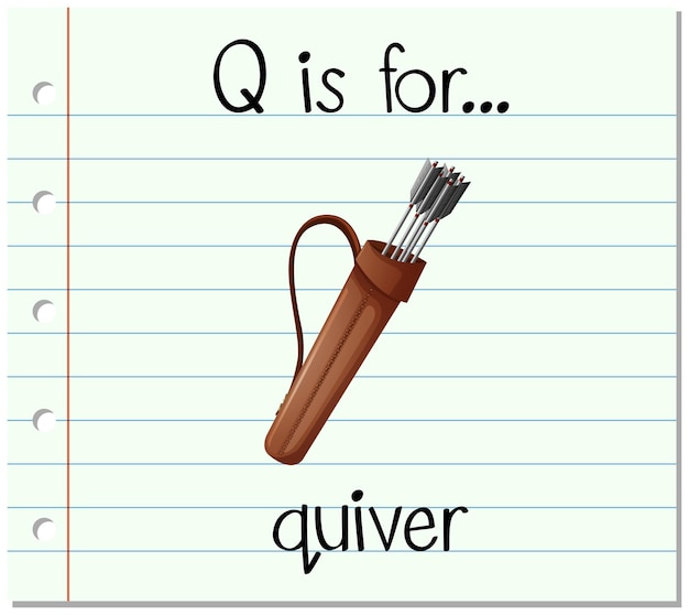 Free Vector flashcard letter q is for quiver