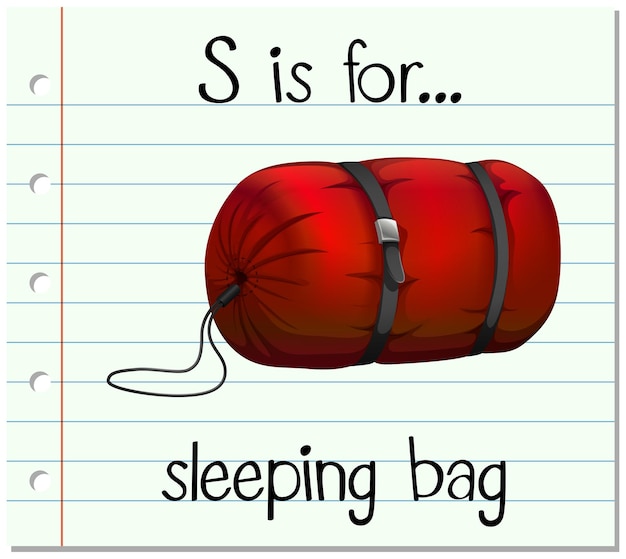 Flashcard letter S is for sleeping bag