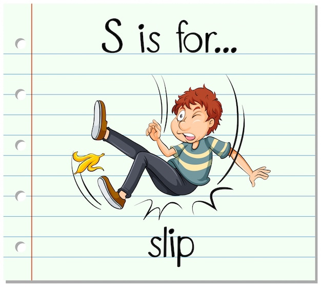 Free vector flashcard letter s is for slip