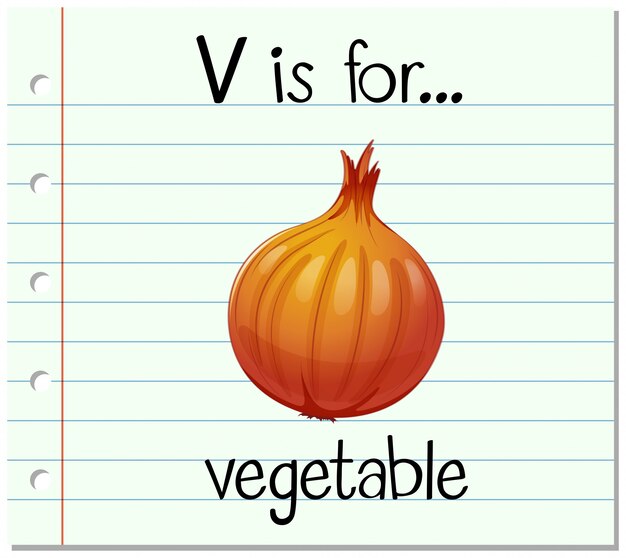 Flashcard letter V is for vegetable