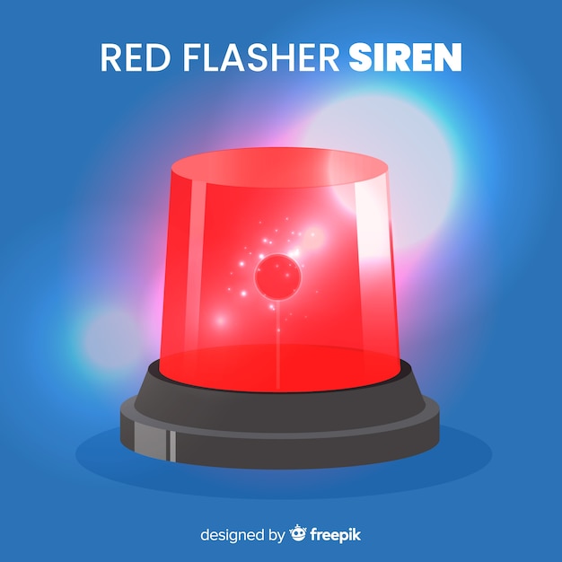 Flashing red siren