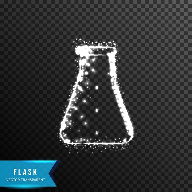 Flask from connecting dot and line light effect vector illustration isolated on transparent background