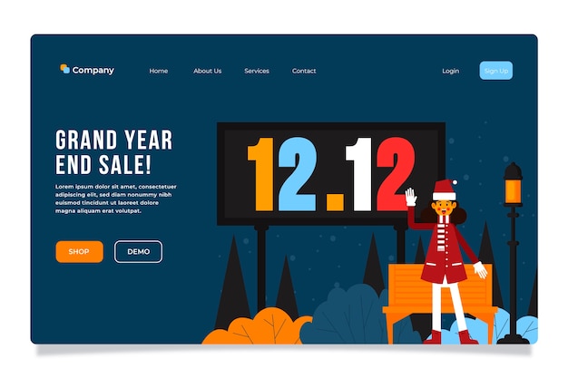 Flat 12.12 sale landing page template