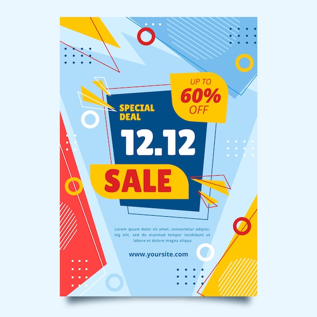 Flat 12.12 sale vertical flyer template